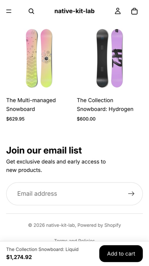 Phone showing the sticky Add to Cart bar with the tier total