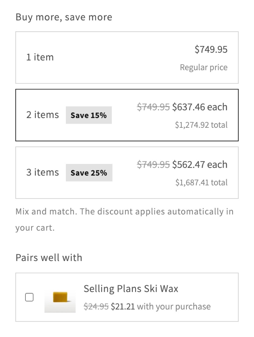 Plain square tier table matching Shopify's Dawn theme